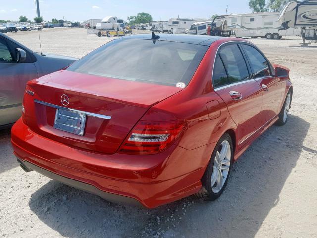 WDDGF4HB6EG221004 - 2014 MERCEDES-BENZ C 250 RED photo 4