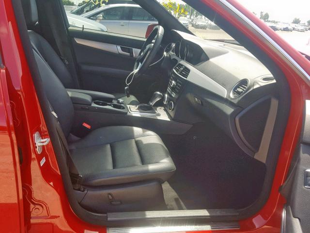 WDDGF4HB6EG221004 - 2014 MERCEDES-BENZ C 250 RED photo 5