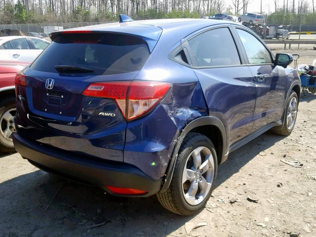 3CZRU6H50HM730606 - 2017 HONDA HR-V EX BLUE photo 4