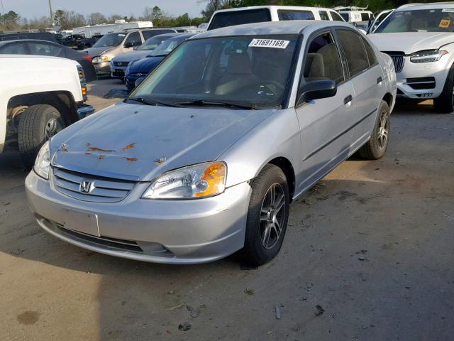 2HGES16152H558691 - 2002 HONDA CIVIC DX SILVER photo 2