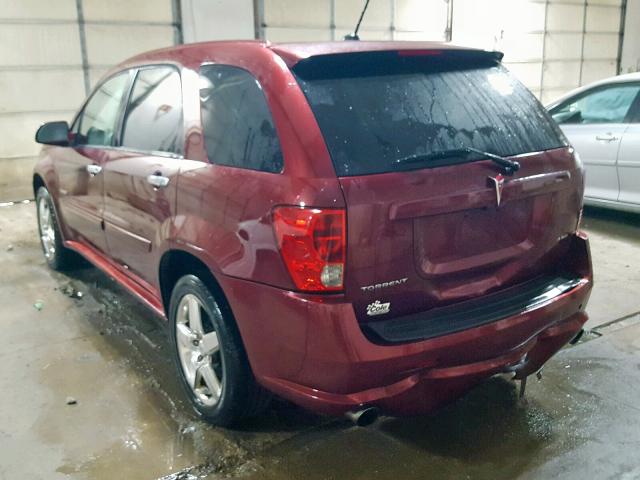 2CKDL637396237874 - 2009 PONTIAC TORRENT GX BURGUNDY photo 3