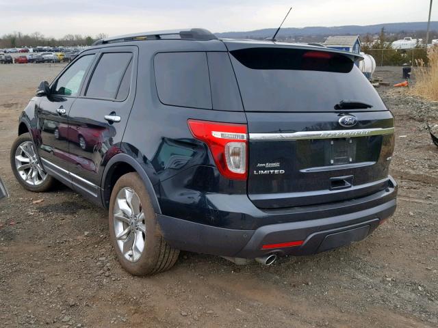 1FM5K8F81EGC43919 - 2014 FORD EXPLORER L BLUE photo 3