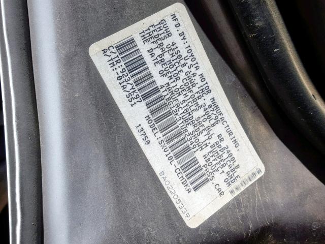 4T1BG12K3TU823491 - 1996 TOYOTA CAMRY DX WHITE photo 10