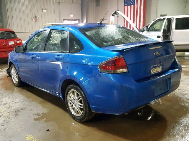 1FAHP3GN6BW188255 - 2011 FORD FOCUS SES BLUE photo 3