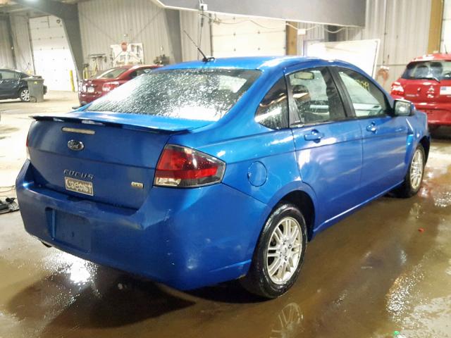 1FAHP3GN6BW188255 - 2011 FORD FOCUS SES BLUE photo 4