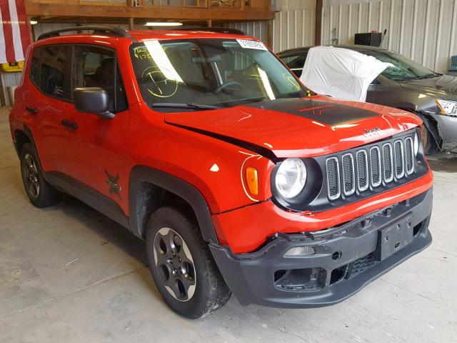 ZACCJBAB0HPE66992 - 2017 JEEP RENEGADE S წითელი ფოტო 1