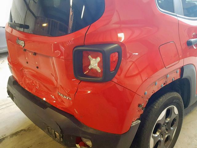ZACCJBAB0HPE66992 - 2017 JEEP RENEGADE S წითელი ფოტო 9
