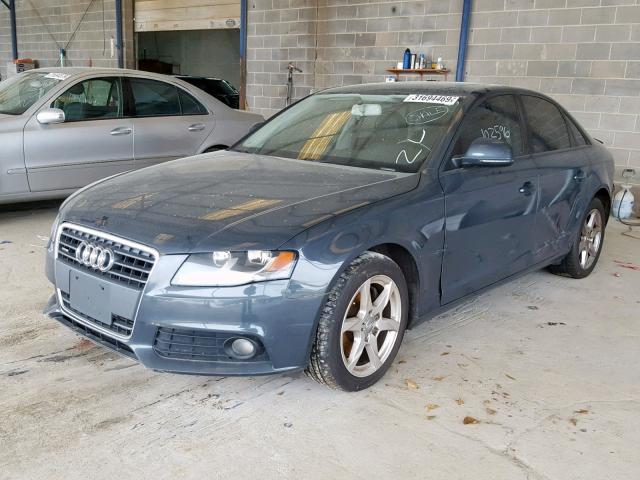 WAULF78K19N017185 - 2009 AUDI A4 2.0T QU BLUE photo 2