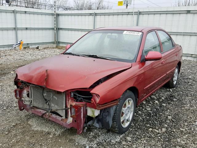 KNAFB121135302210 - 2003 KIA SPECTRA BA RED photo 2