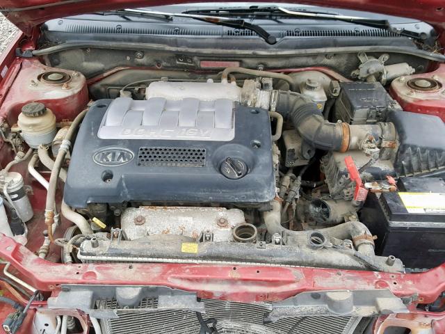 KNAFB121135302210 - 2003 KIA SPECTRA BA RED photo 7