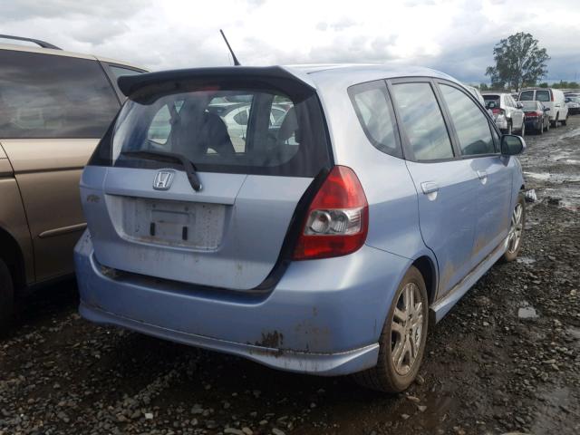 JHMGD38668S049375 - 2008 HONDA FIT SPORT BLUE photo 4