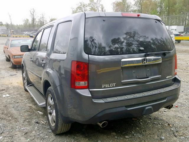 5FNYF4H5XDB009661 - 2013 HONDA PILOT EXL GRAY photo 3