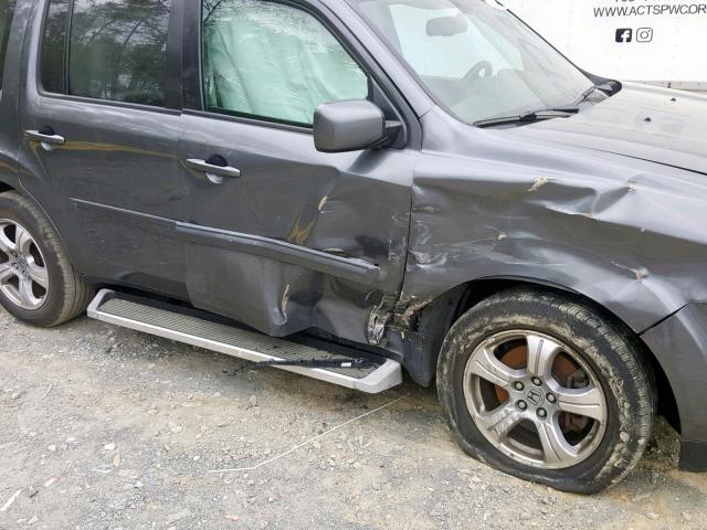 5FNYF4H5XDB009661 - 2013 HONDA PILOT EXL GRAY photo 9