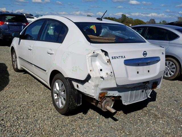 3N1AB6AP3AL693554 - 2010 NISSAN SENTRA 2.0 WHITE photo 3