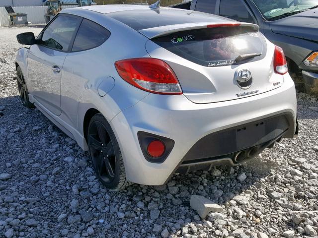 KMHTC6AE4FU221213 - 2015 HYUNDAI VELOSTER T SILVER photo 3