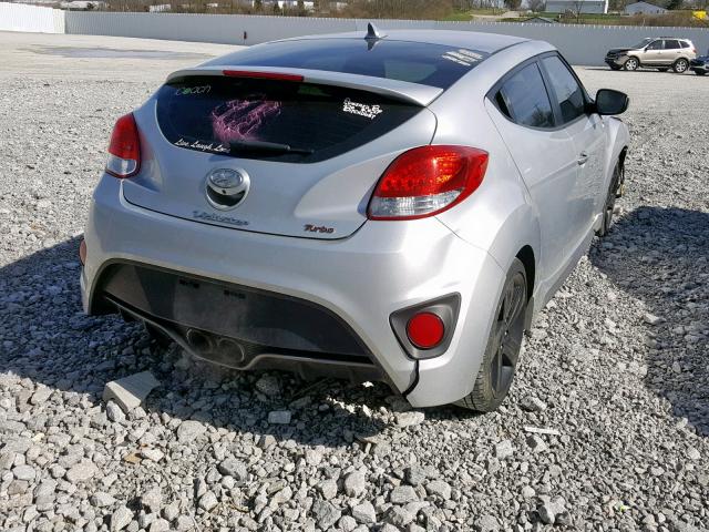 KMHTC6AE4FU221213 - 2015 HYUNDAI VELOSTER T SILVER photo 4