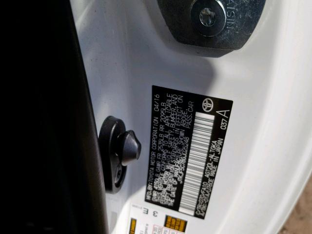 JTKJF5C78GJ025248 - 2016 TOYOTA SCION TC WHITE photo 10