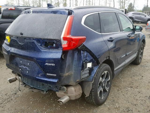 2HKRW2H9XHH636346 - 2017 HONDA CR-V TOURI BLUE photo 4