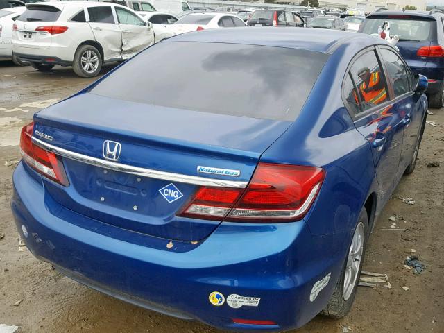 19XFB5F51EE000088 - 2014 HONDA CIVIC NATU BLUE photo 4