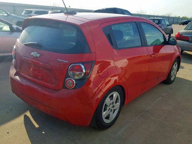 1G1JA6SH2F4149706 - 2015 CHEVROLET SONIC LS RED photo 4