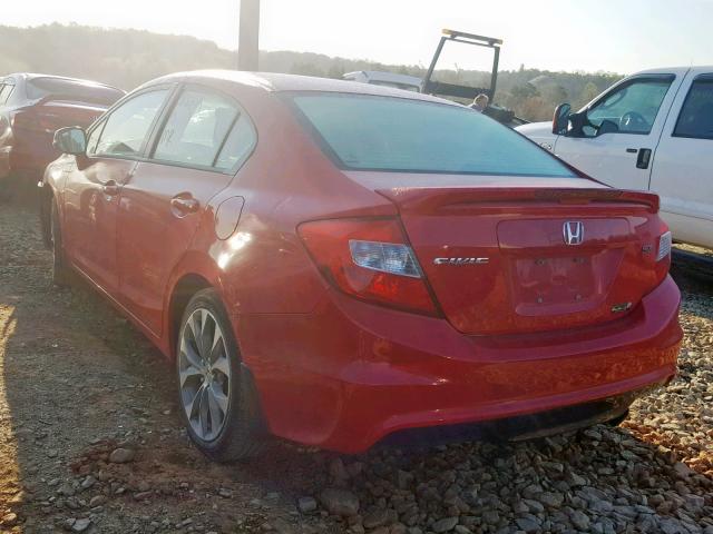 2HGFB6E59CH706543 - 2012 HONDA CIVIC SI RED photo 3