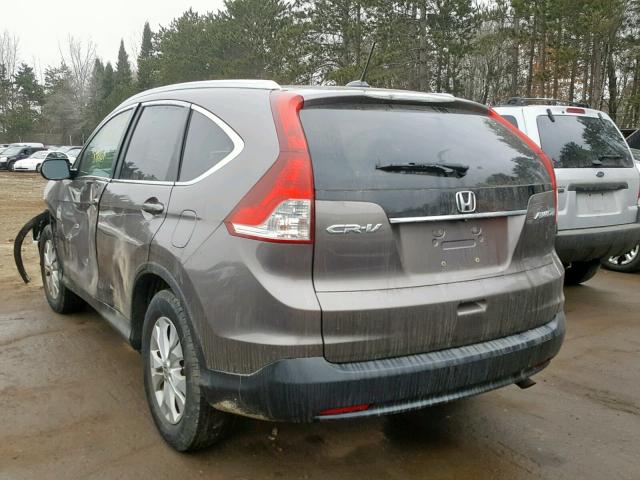 5J6RM4H73DL070336 - 2013 HONDA CR-V EXL GRAY photo 3