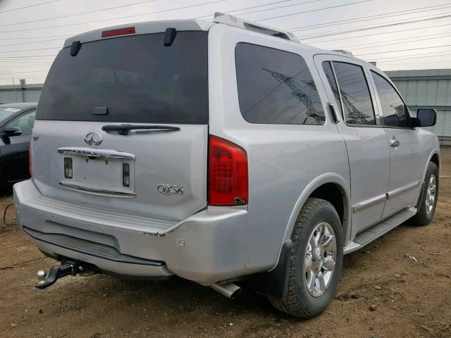 5N3AA08C24N805302 - 2004 INFINITI QX56 SILVER photo 4