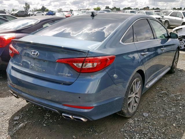 5NPE34AB3FH069149 - 2015 HYUNDAI SONATA SPO BLUE photo 4