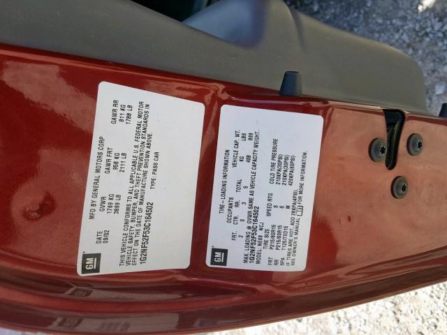 1G2NF52F53C164502 - 2003 PONTIAC GRAND AM S RED photo 10