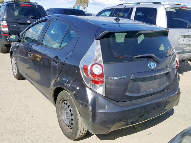 JTDKDTB34D1557483 - 2013 TOYOTA PRIUS C GRAY photo 3