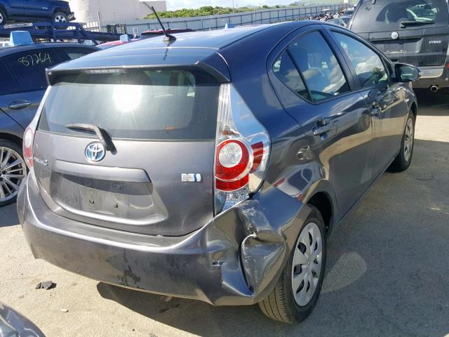 JTDKDTB34D1557483 - 2013 TOYOTA PRIUS C GRAY photo 4