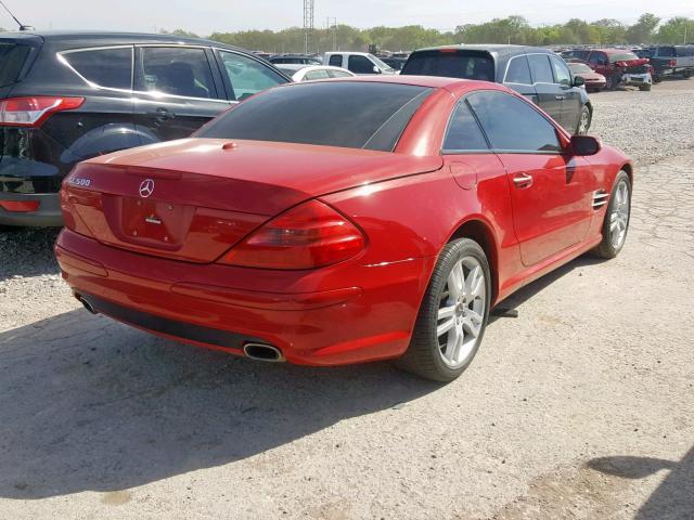 WDBSK75F96F114835 - 2006 MERCEDES-BENZ SL 500 RED photo 4