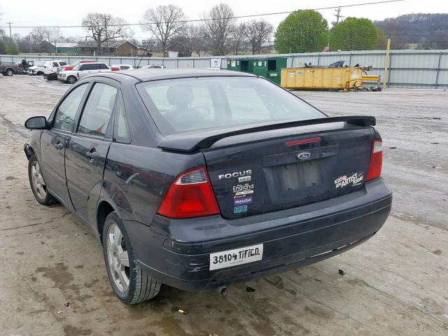 1FAFP34N07W245617 - 2007 FORD FOCUS ZX4 BLACK photo 3