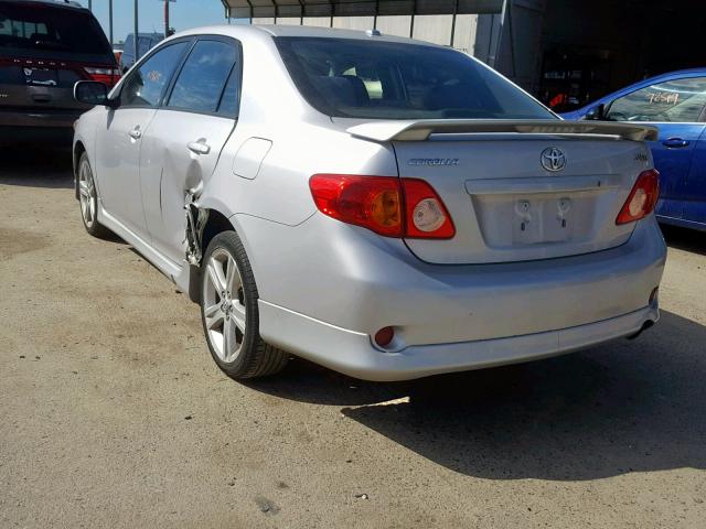 2T1BE4EE0AC044898 - 2010 TOYOTA COROLLA XR SILVER photo 3