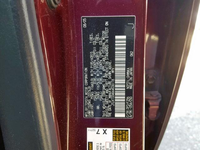 JTLKT334664036118 - 2006 TOYOTA SCION XB 栗色 照片 10