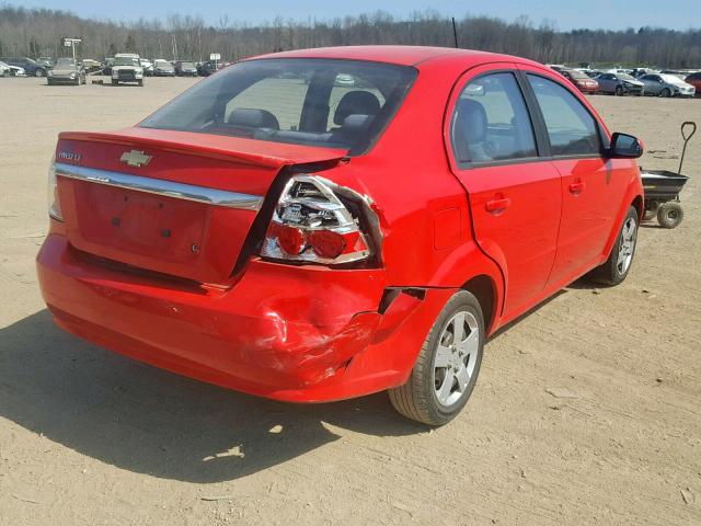 KL1TD5DE3BB151160 - 2011 CHEVROLET AVEO LS RED photo 4