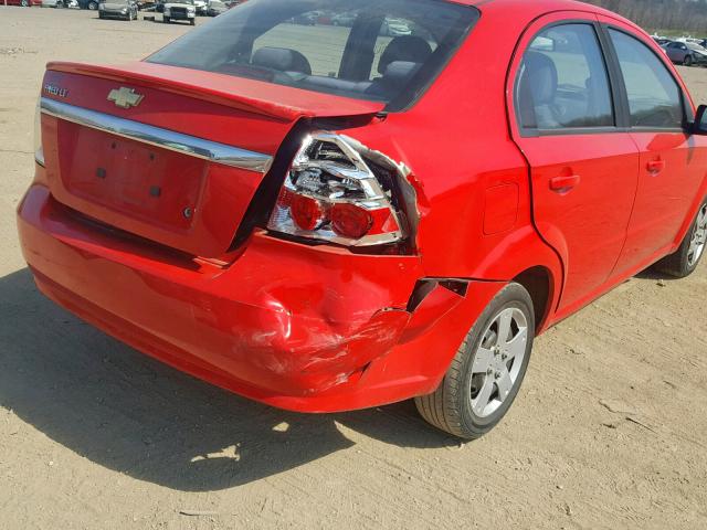 KL1TD5DE3BB151160 - 2011 CHEVROLET AVEO LS RED photo 9