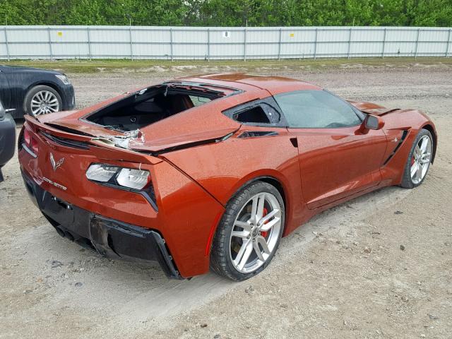 1G1YD2D70F5112117 - 2015 CHEVROLET CORVETTE S ORANGE photo 4