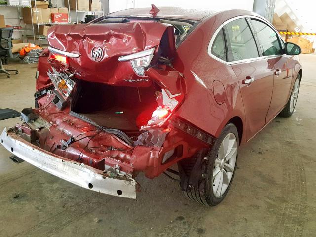 1G4PS5SKXC4142580 - 2012 BUICK VERANO RED photo 4