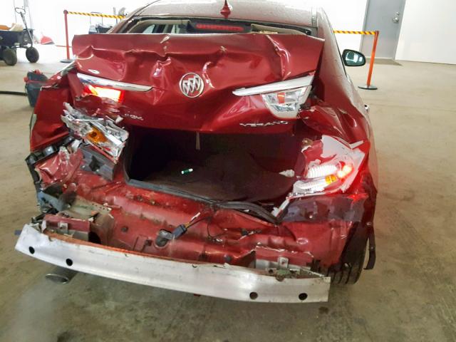 1G4PS5SKXC4142580 - 2012 BUICK VERANO RED photo 9