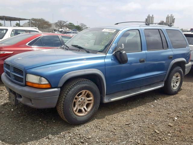 1D4HR38N83F621095 - 2003 DODGE DURANGO SP BLUE photo 2