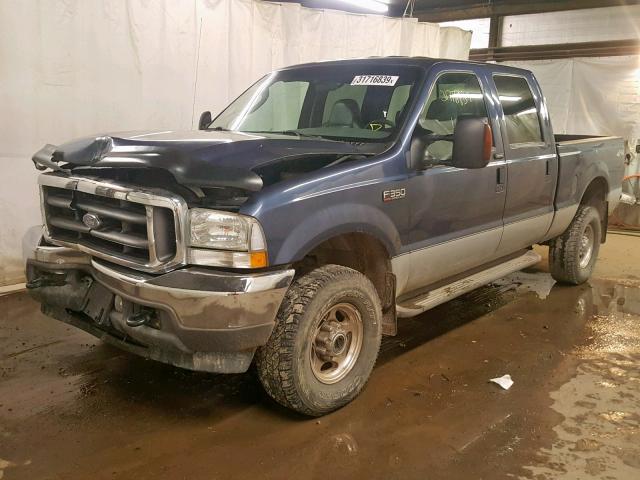 1FTSW31L44EA85287 - 2004 FORD F350 SRW S BLUE photo 2