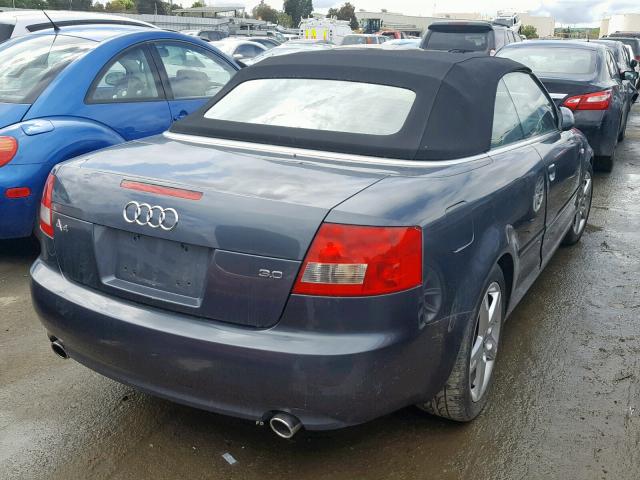 WAUAT48H45K007779 - 2005 AUDI A4 3.0 CAB GRAY photo 4