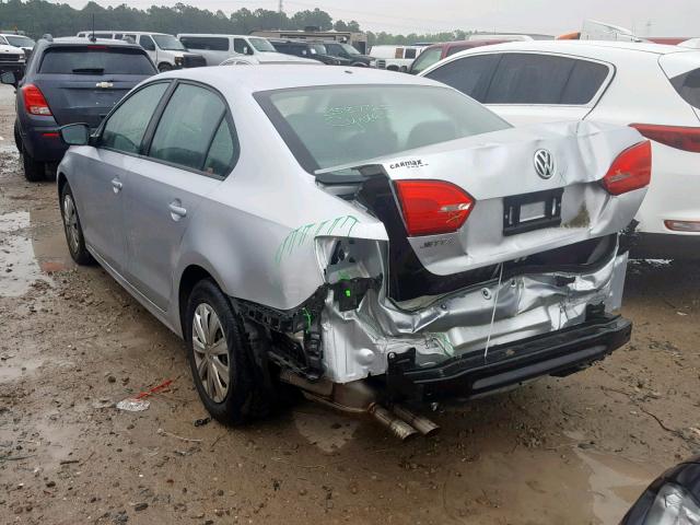 3VW2K7AJ3EM314150 - 2014 VOLKSWAGEN JETTA BASE 银色 照片 3
