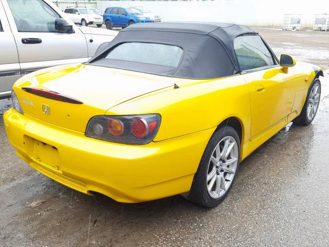 JHMAP21495S005284 - 2005 HONDA S2000 YELLOW photo 4