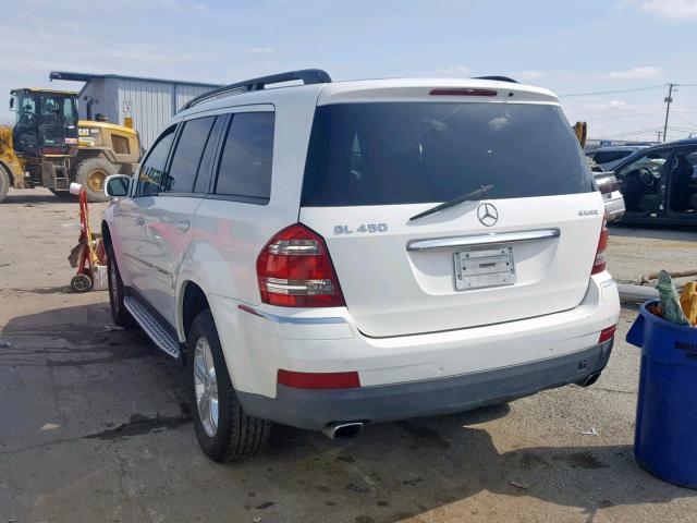 4JGBF71E27A120814 - 2007 MERCEDES-BENZ GL 450 4MA WHITE photo 3