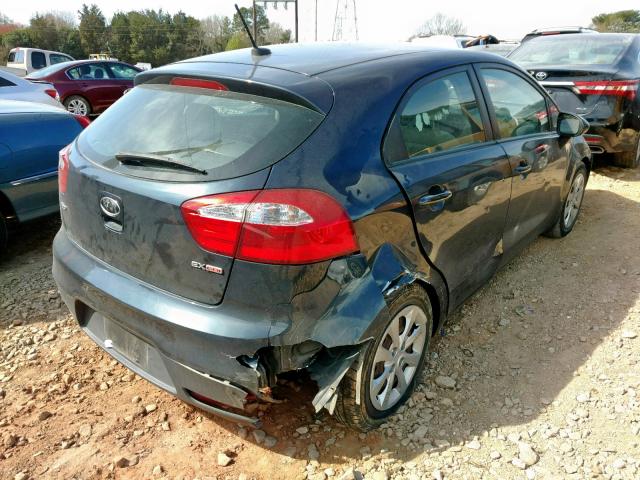 KNADN5A35D6115606 - 2013 KIA RIO EX BLUE photo 4