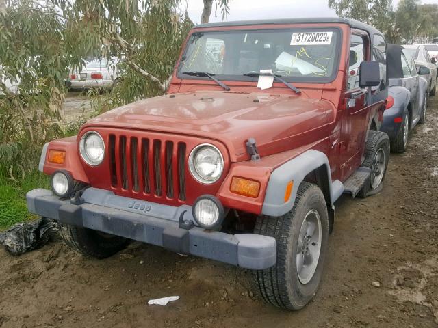 1J4FY19S8WP721240 - 1998 JEEP WRANGLER / RED photo 2