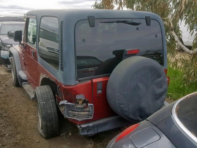 1J4FY19S8WP721240 - 1998 JEEP WRANGLER / RED photo 3