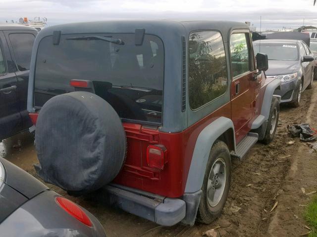 1J4FY19S8WP721240 - 1998 JEEP WRANGLER / RED photo 4